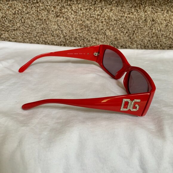 Dolce & Gabbana DG408-B Women\'s Red Glossy/Crystal Accent Eyeglass Frames.